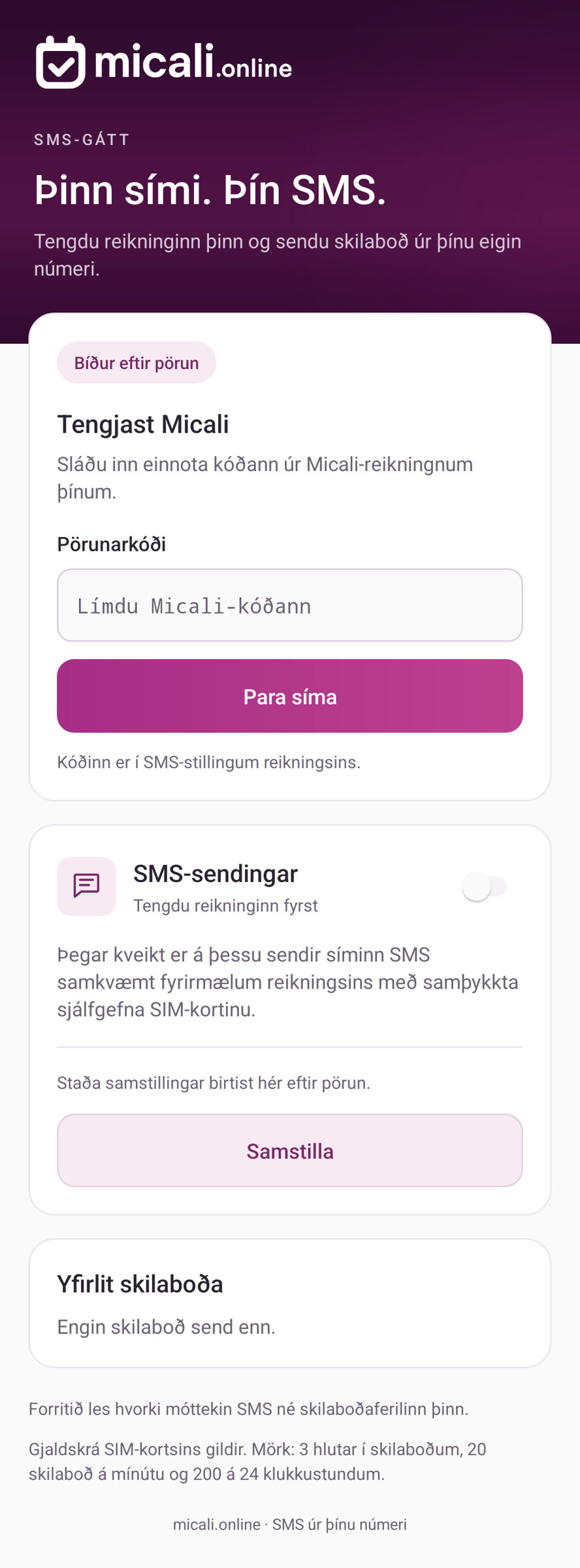 3. Paraðu símann við reikninginn þinn