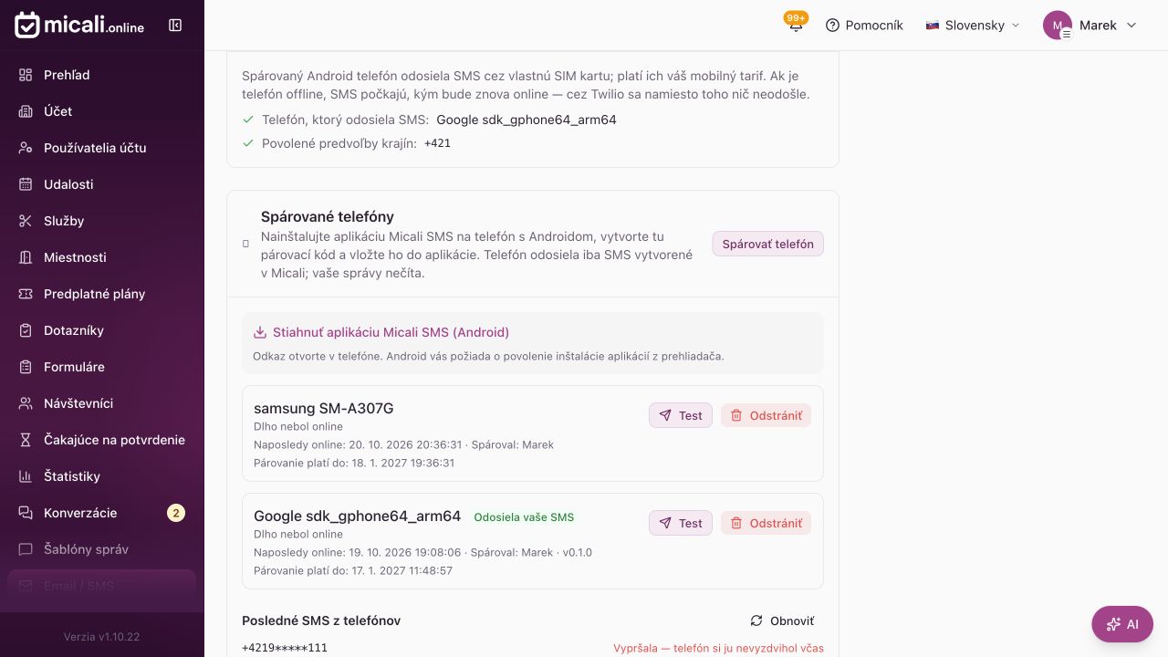 1. Stiahnite si aplikáciu v sekcii Email / SMS