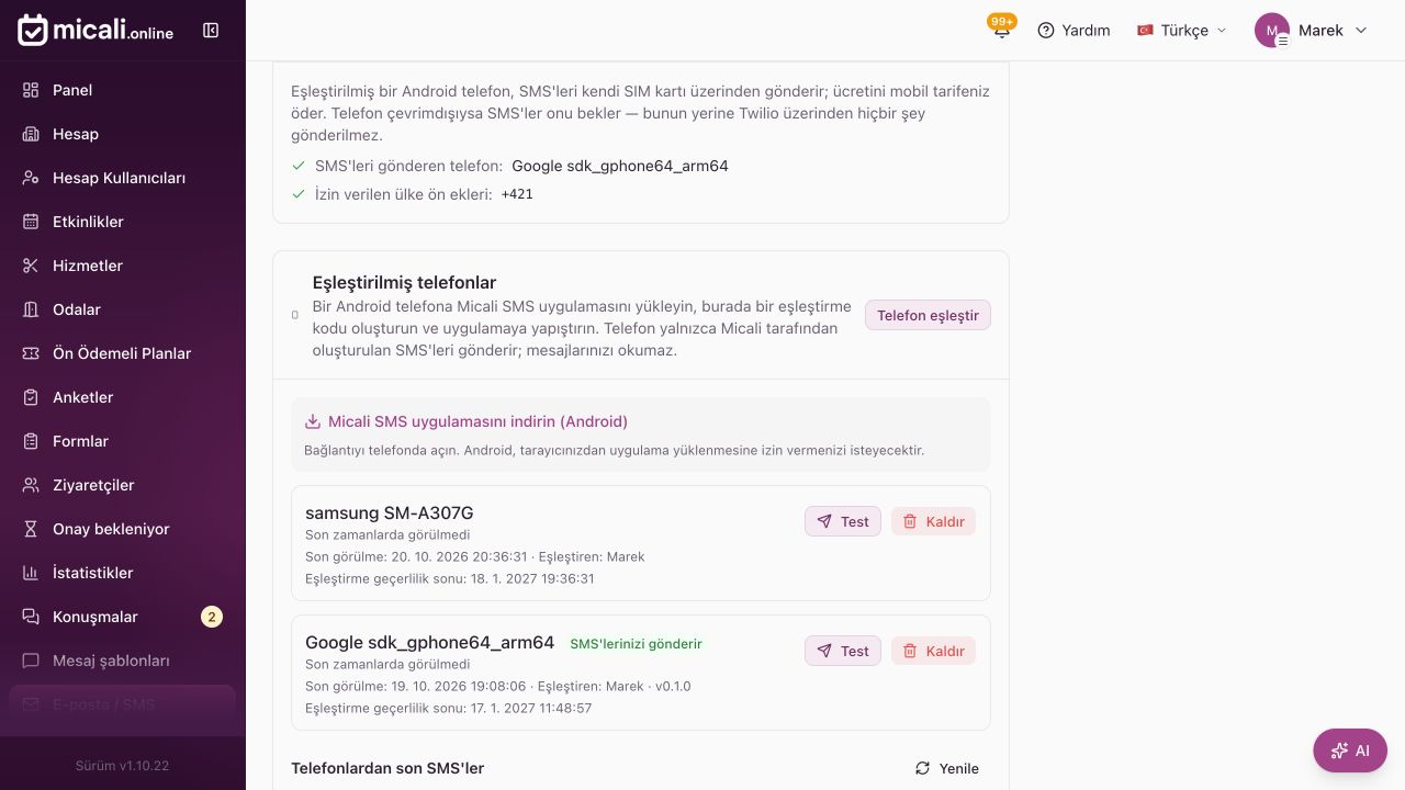 1. Uygulamayı E-posta / SMS bölümünden indirin