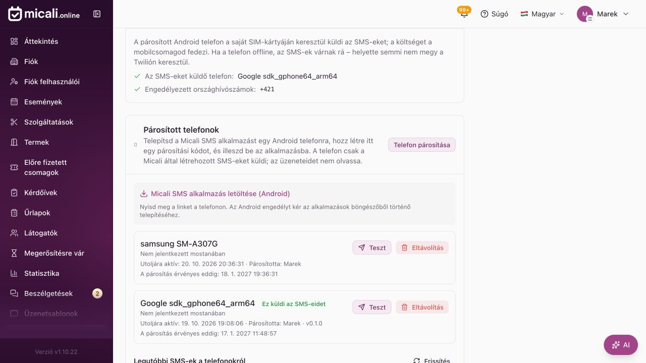 1. Töltse le az alkalmazást az E-mail / SMS részből
