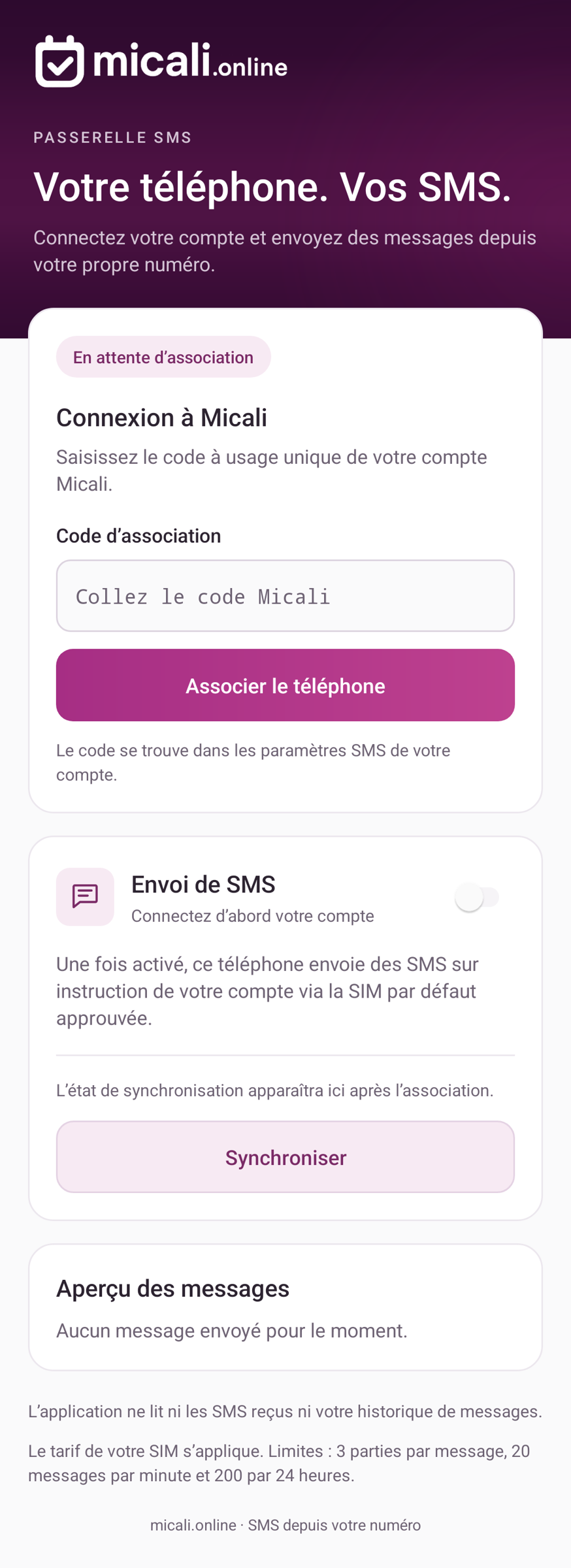 3. Associez le téléphone à votre compte