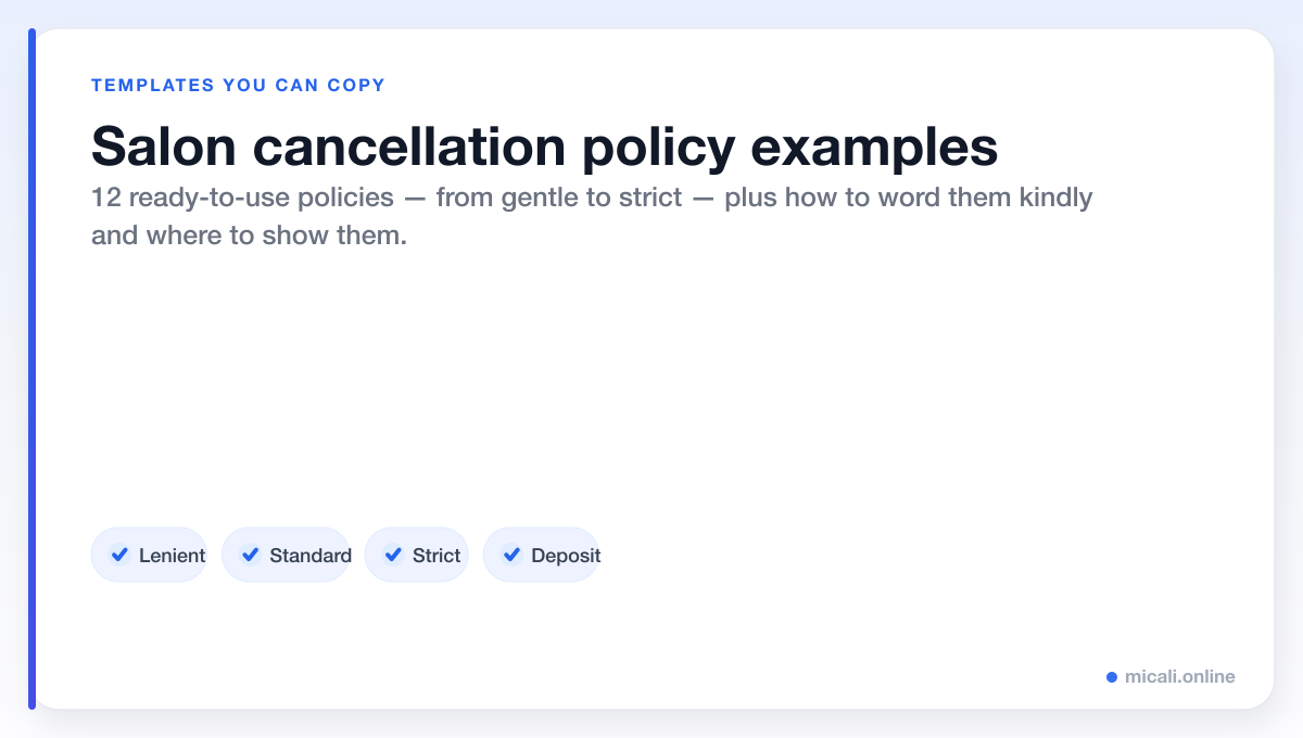 Salon Cancellation Policy Examples (12 Templates You Can Copy)