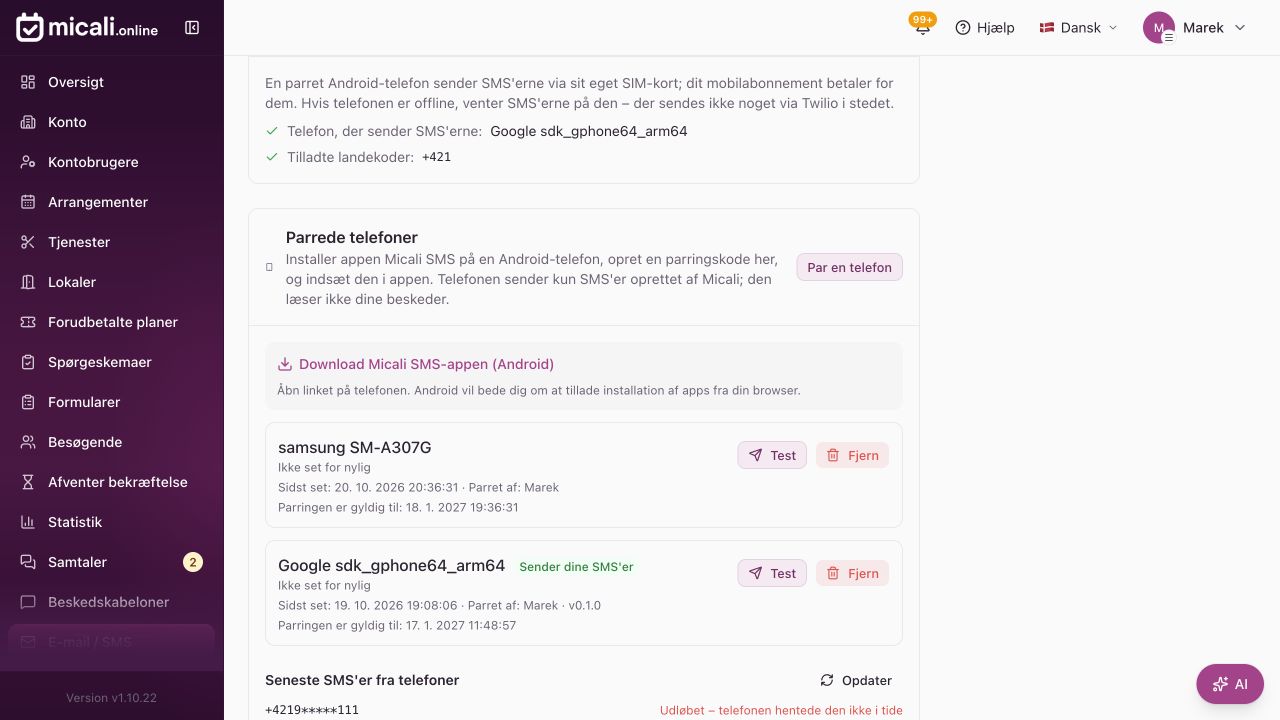 1. Download appen under Email / SMS