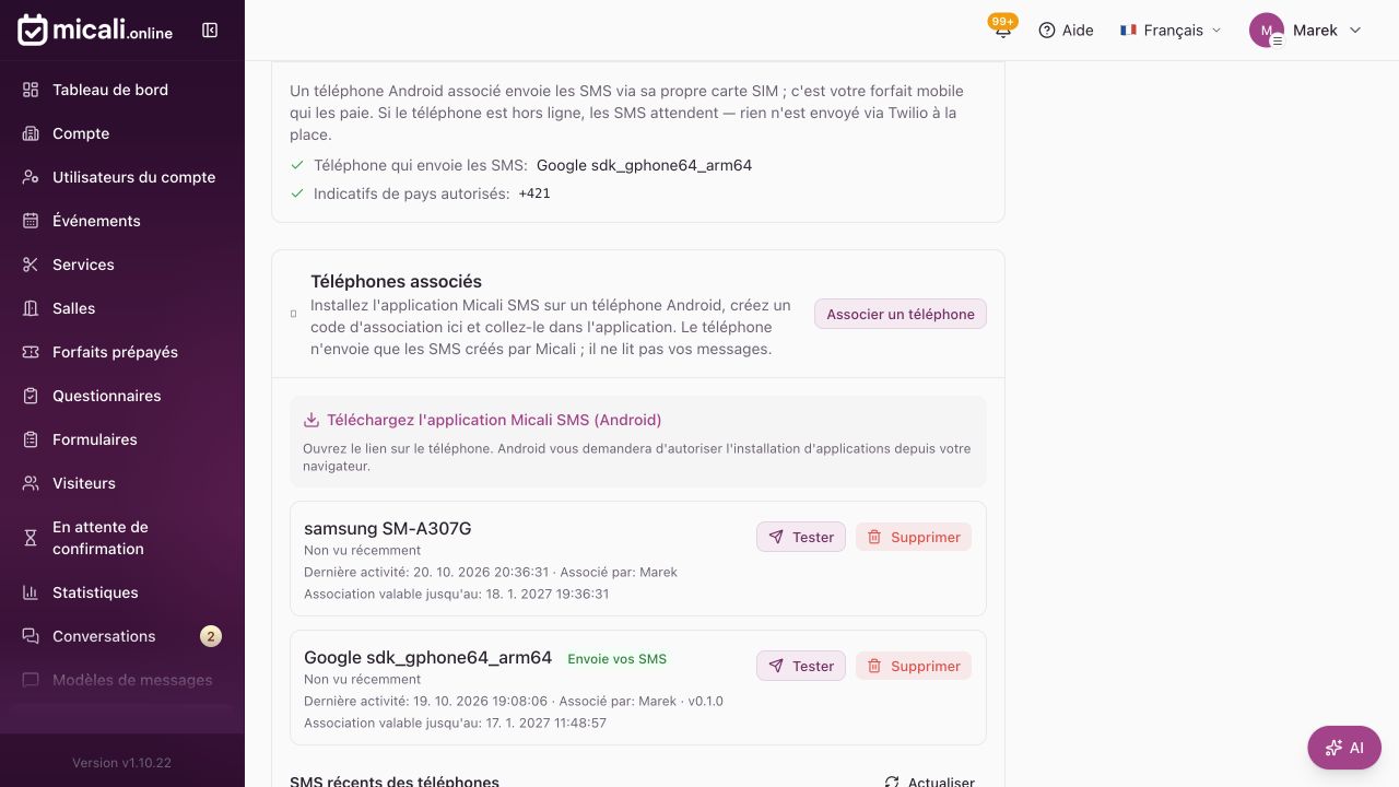 1. Téléchargez l’application dans Email / SMS