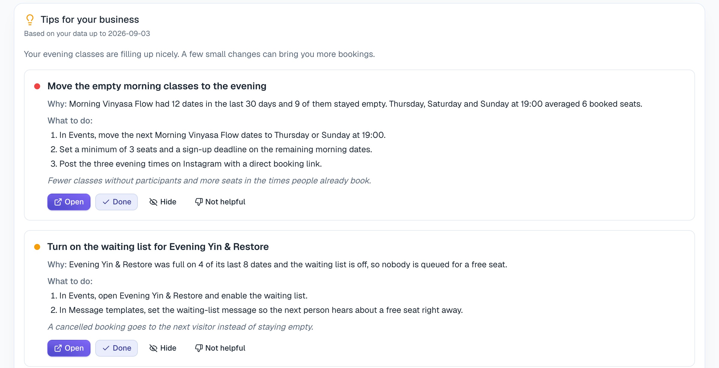 Tips for Your Business: The AI Advisor That Reads Your Data for More Bookings
