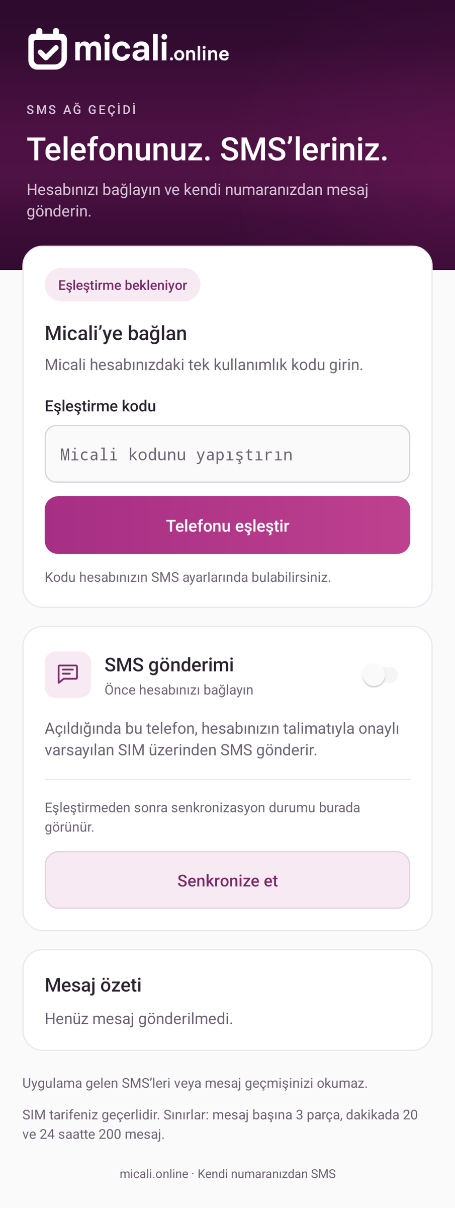 3. Telefonu hesabınızla eşleştirin