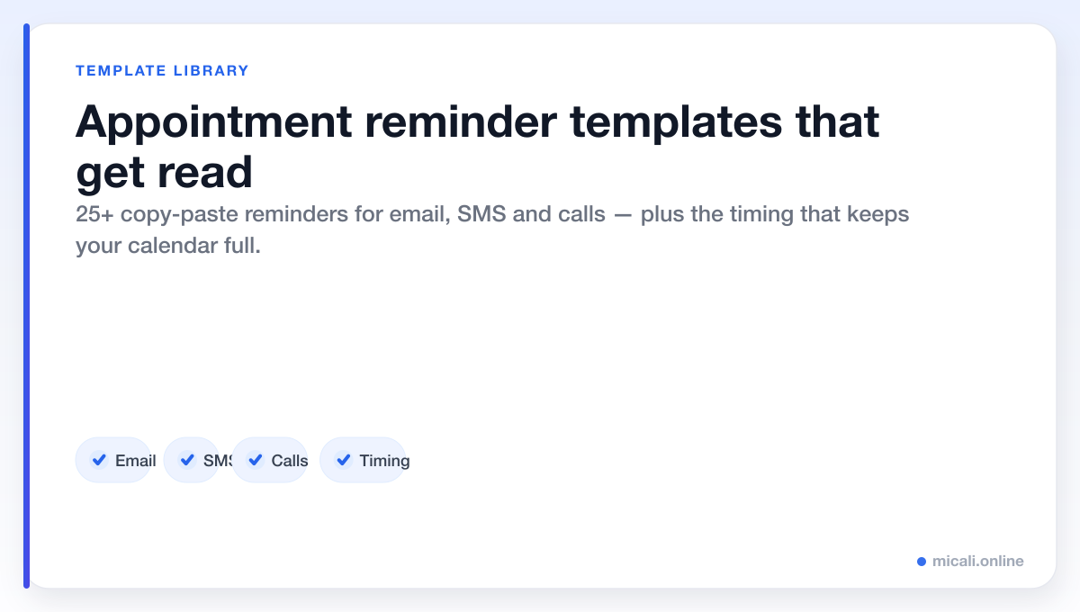 Appointment Reminder Templates: 25+ for Email, SMS & Calls