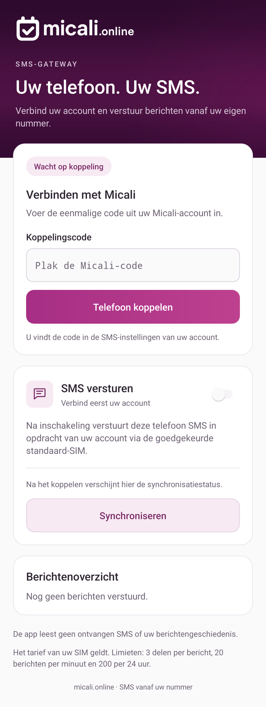 3. Koppel je telefoon aan je account