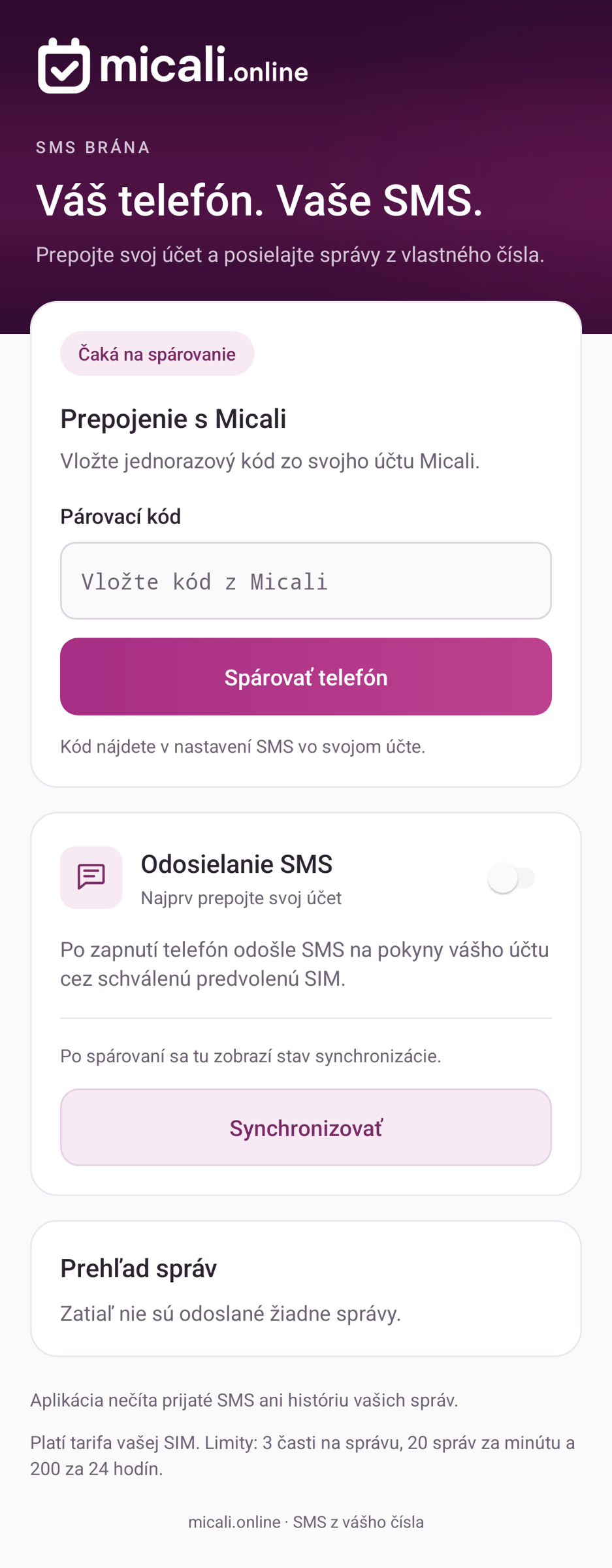 3. Spárujte telefón so svojím účtom
